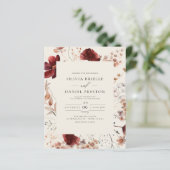 Papier Boho Fleur sauvage Faire-part de mariage beige (Debout devant)