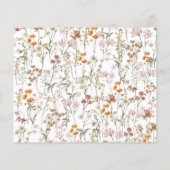Papier Boho Fleur sauvage Fête des mariées Photo Invitati (Dos)