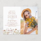 Papier Boho Fleur sauvage Fête des mariées Photo Invitati (Devant)