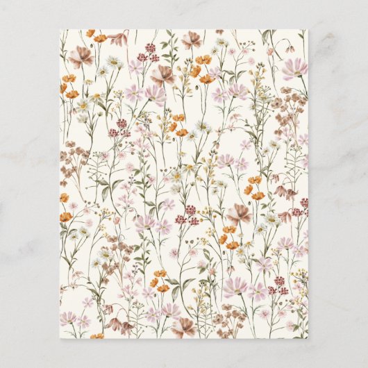 Papier Boho Fleur sauvage Fête des mariées Script Invitat (Dos)