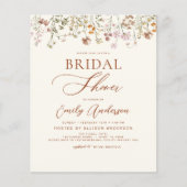 Papier Boho Fleur sauvage Fête des mariées Script Invitat (Devant)