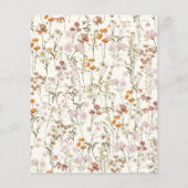 Papier Boho Fleur sauvage Fête des mariées Script Invitat (Dos)