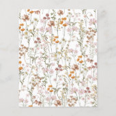 Papier Boho Fleur sauvage Fête des mariées Script Invitat (Dos)