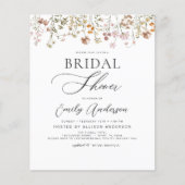 Papier Boho Fleur sauvage Fête des mariées Script Invitat (Devant)