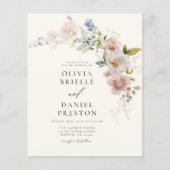 Papier Boho Fleur sauvage Garden Invitation de mariage (Devant)