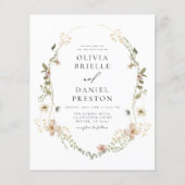 Papier Boho Fleur sauvage Garden Invitation de mariage (Devant)