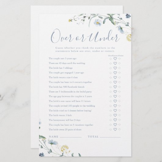 Papier Boho Fleur sauvage Over or Under Brive (Devant / Derrière)