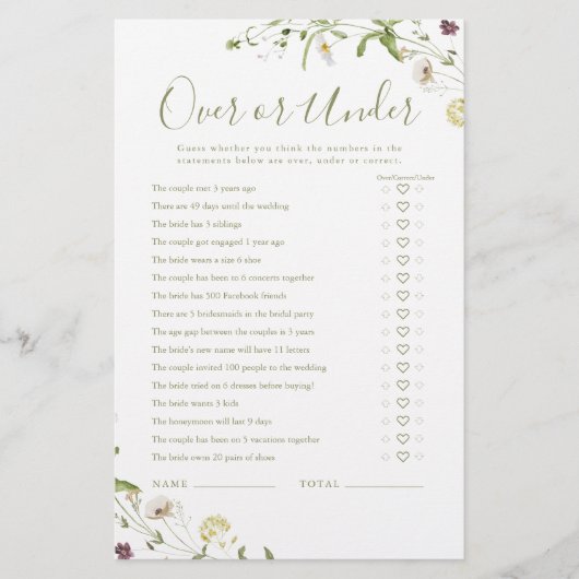 Papier Boho Fleur sauvage Over or Under Brive (Devant)