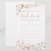 Papier Boho Fleur sauvage rose quel âge avait la mariée j (Devant / Derrière)