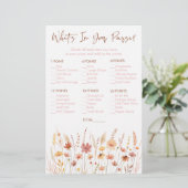 Papier Boho Fleurs sauvages What's In Your Purse Shower G (Debout devant)