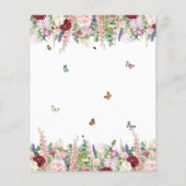 Papier Boho Floral & Butterflies Baby shower Invitation (Dos)