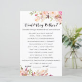 Papier Boho Floral Fête des mariées Jeu - Ils préfèrent (Debout devant)