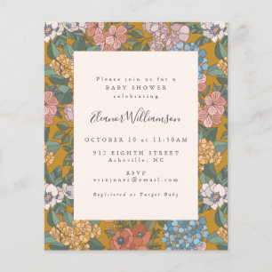 Papier Boho Floral Garden Budget Baby shower Invitation