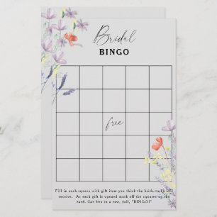 Papier Boho Floral jardin nuptiale douche jeu de bingo