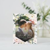 Papier Boho Floral Mariage Photo QR code Enregistrer les  (Debout devant)