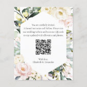 Papier Boho Floral Mariage Photo QR code Enregistrer les  (Dos)