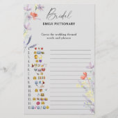 Papier Boho floral nuptiale douche émoji jeu pictionnaire (Devant)