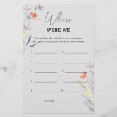 Papier Boho Floral Où étions-nous jeu de douche nuptiale (Devant)