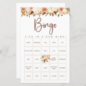 Papier Boho Flowers Fall | Jeu de bingo nuptiale (Devant / Derrière)