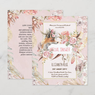 Papier Boho FOX Mariage Fête des bois Plumes Floral