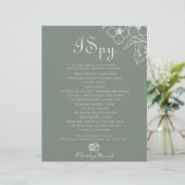 Papier Boho Green Destination Floral I Spy Mariage Jeu (Debout devant)
