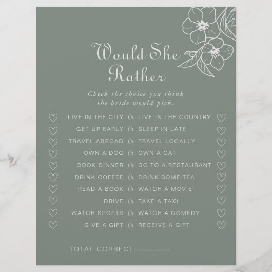 Papier Boho Green Voudrait-Elle Plutôt Fête des mariées J (Devant)