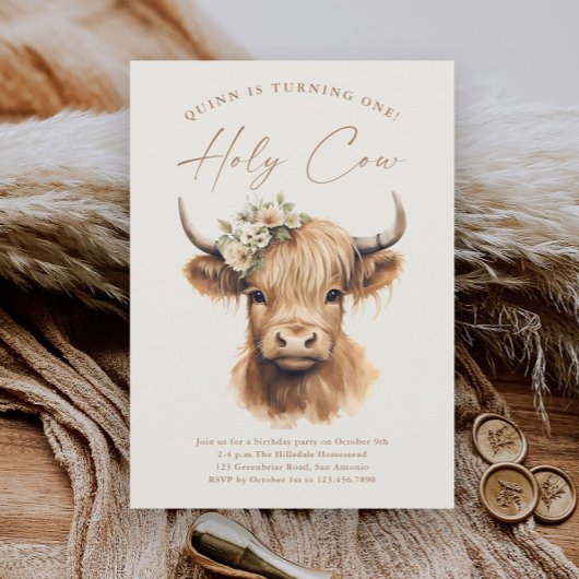 Papier Boho Highland Cow Budget Parti Anniversaire de enf
