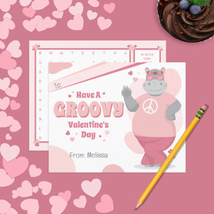 Papier Boho Hippo Enfants Valentine's Day Card