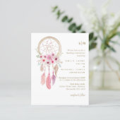 Papier Boho Lavender Dream Catcher Mariage rose (Debout devant)