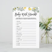 Papier Boho Lemon Baby Word Scramble Baby shower Jeu (Debout devant)