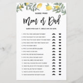 Papier Boho Lemon Devinez Qui Maman ou Papa Baby shower J (Devant)