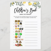Papier Boho Lemon Emoji Pictionary Books Baby shower Jeu (Devant)