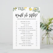 Papier Boho Lemon Voudrait Maman Plutôt Baby shower Jeu (Debout devant)