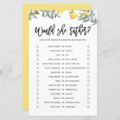 Papier Boho Lemon Voudrait Maman Plutôt Baby shower Jeu (Devant / Derrière)