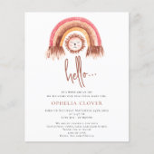 PAPIER | Boho Leuke Leeuw Regenboog Geboorte Aanko Flyer (Voorkant)