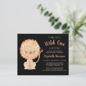 Papier Boho Lion bébé garçon Budget Douche Invitation (Debout devant)