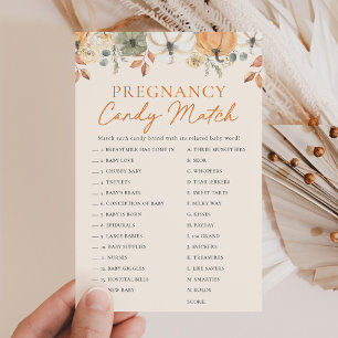 Papier Boho Little Citrouille Baby shower Candy Match Jeu