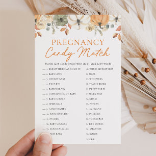 Papier Boho Little Citrouille Baby shower Candy Match Jeu