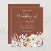 Papier Boho Mariage Sur Une Invitation Budgétaire (Devant / Derrière)