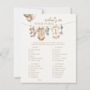 Papier Boho Neutral Vêtements de bébé Quoi dans votre sac