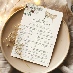 Papier Boho nursery hiver calligraphie bébé trivia jeu