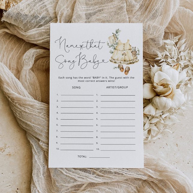 Papier Boho nursery Nom de la chanson jeu de baby shower (Créateur téléchargé)