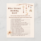 Papier Boho nursery Qui connaît maman meilleur jeu. (Devant)