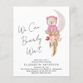 Papier Boho Ours Bearly Wait Baby Girl Douche Invitation (Devant)