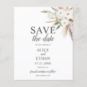 Papier Boho Pampa Grass Green Enregistrer La Date (Devant)