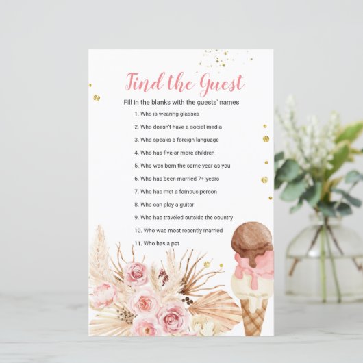 Papier Boho Pampas Crème glacée Grass Trouvez le jeu Invi (Debout devant)