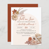 Papier Boho Pampas Grass automne nuptiale douche Invitati (Devant / Derrière)