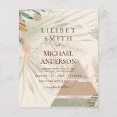 Papier BOHO Pampas Grass Beige Vert Mariage en terre cuit (Devant)