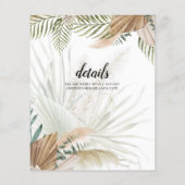 Papier BOHO Pampas Grass Beige Vert Mariage en terre cuit (Dos)