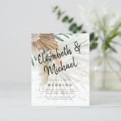 Papier BOHO Pampas Grass Beige Vert Mariage en terre cuit (Debout devant)